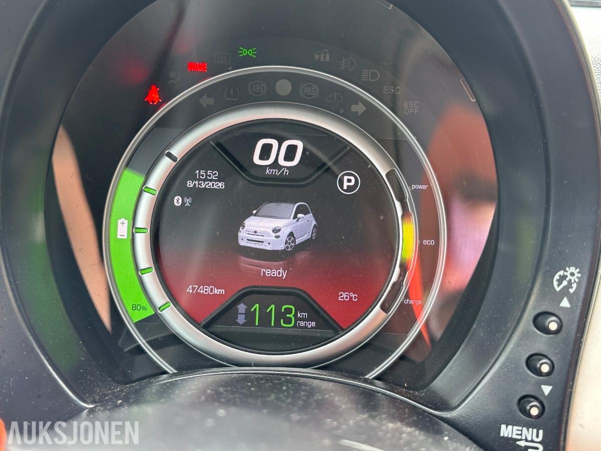 2015 Fiat 500E elektrisk AUTOMAT DELSKINN EU OK 04.2027 43686km