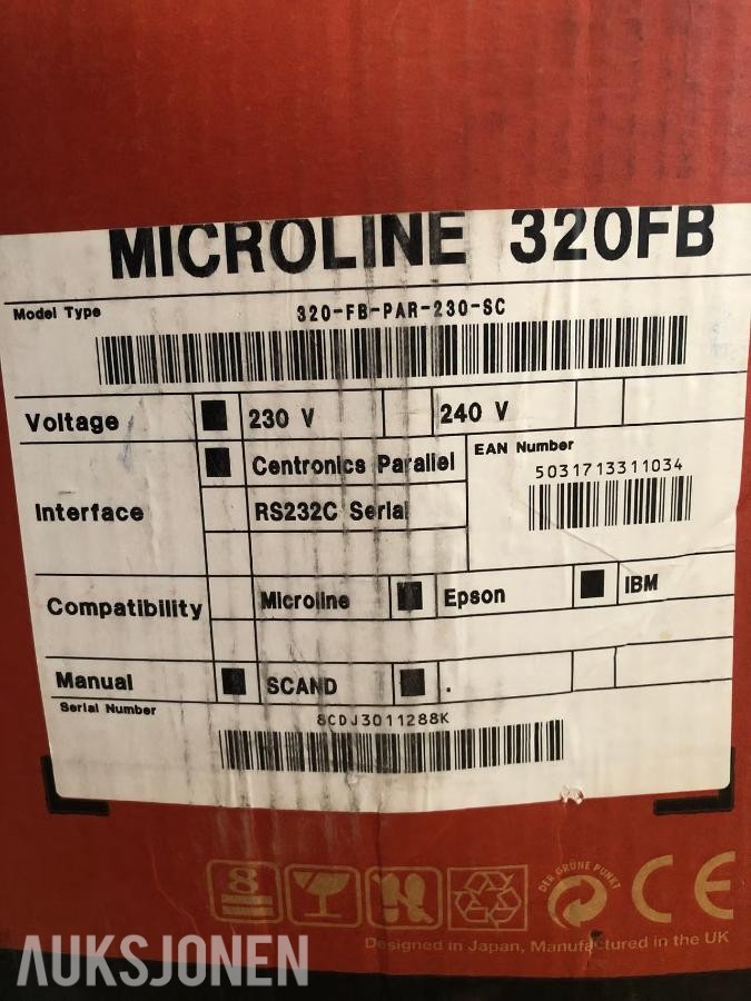 OKI Microline 320FB matriseskriver – ubrukt i originalemballasje