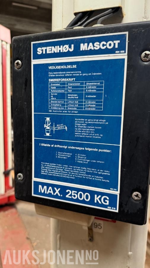 Stenhøj Mascot løftebukk 2 søyler 2500 kg