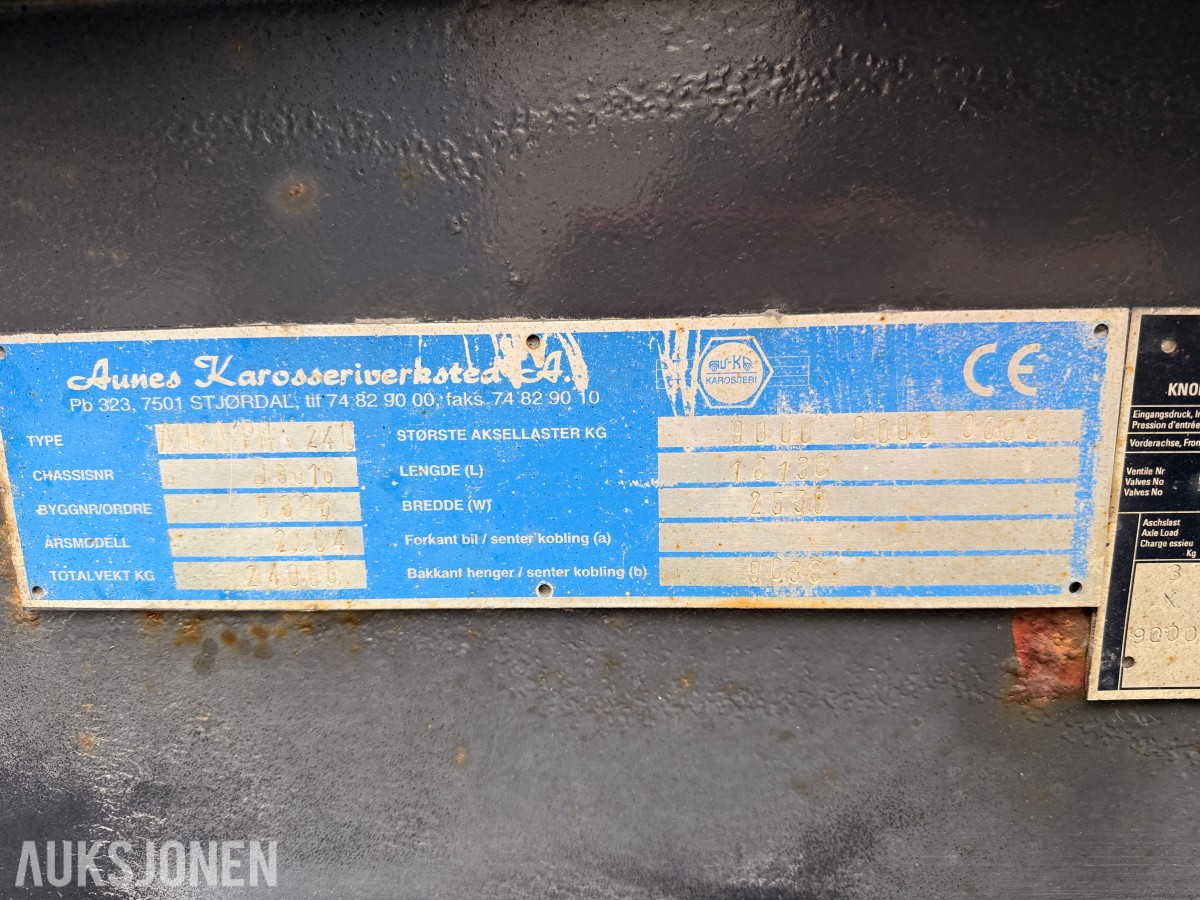 2004 Auka PHV 24-c containerkjerre m/ bulkcontainer