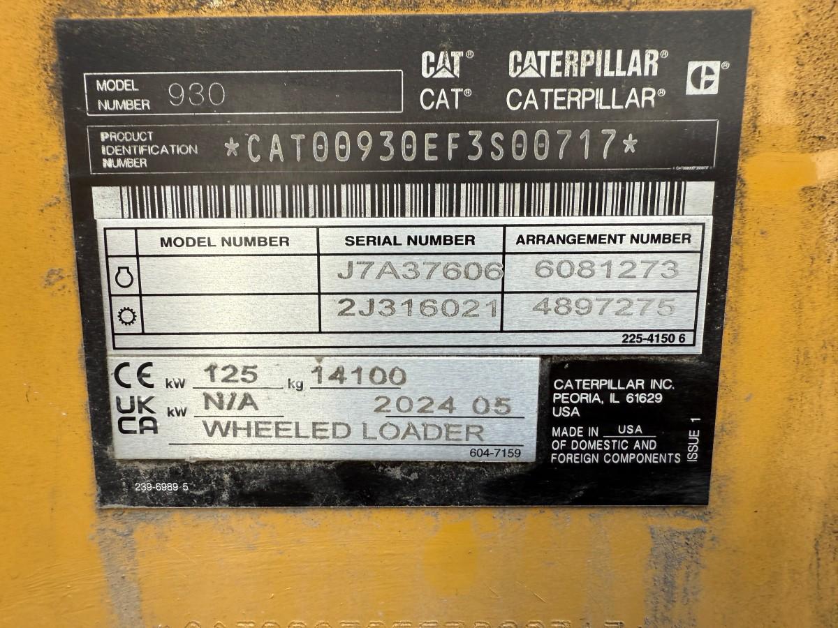 2024 Cat 930 Hjullaster, Spakestyring - Sentralsmøring