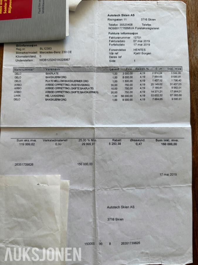 1983 Mercedes-Benz 230 CE 2.3 bensin Automat eu ok til 05.2027