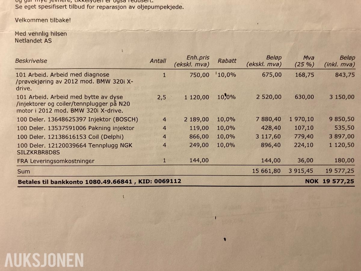 2012 BMW 3-serie 2.0 bensin 184hk automat ryggekamera hengerfeste soltak