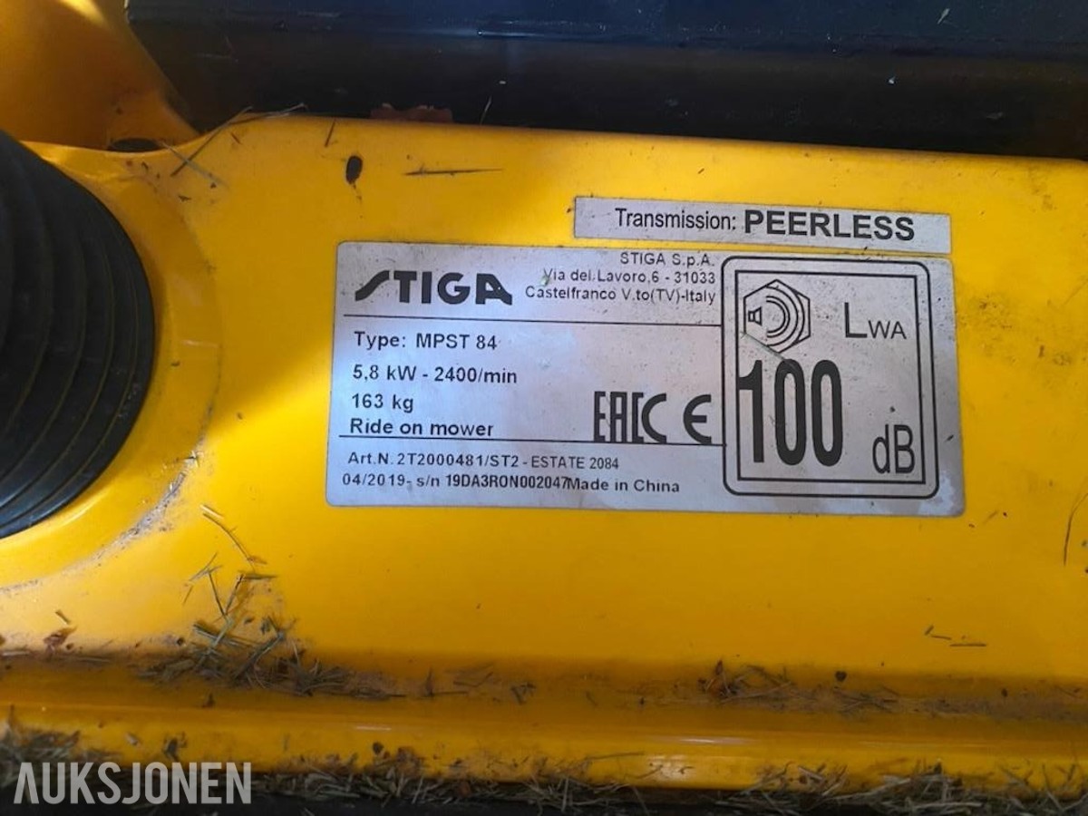 Stiga Estate 2084 sitteklipper med oppsamler