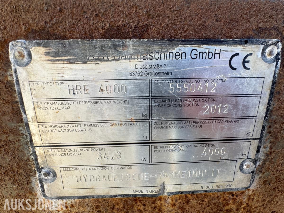 2012 Gayk HRE 4000 hydraulisk borerigg/Rekkverksrigg / 2683 timer