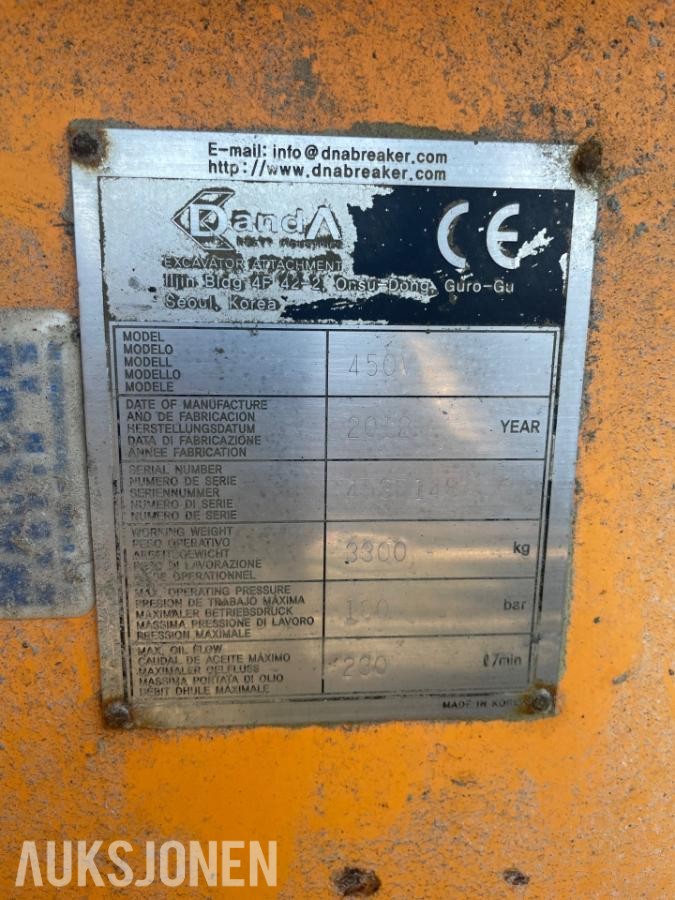 2012 Danda silence 450V Hydraulisk hammer - S90