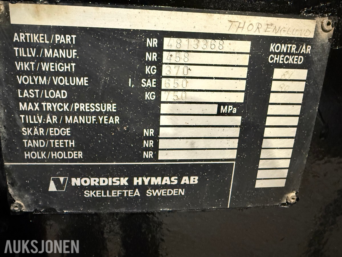 2000 Hymax Hymas Sandspreder skuffe 650 Liter