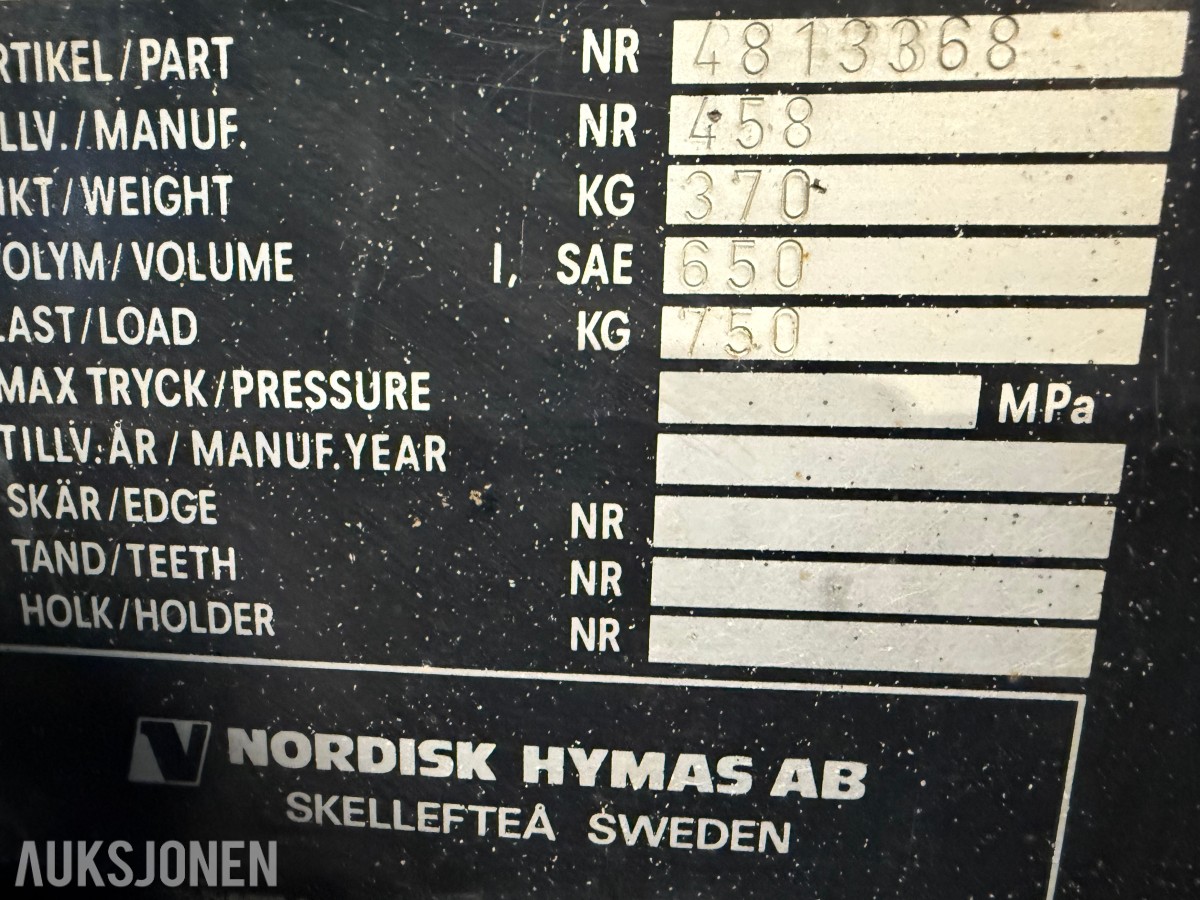 2000 Hymax Hymas Sandspreder skuffe 650 Liter