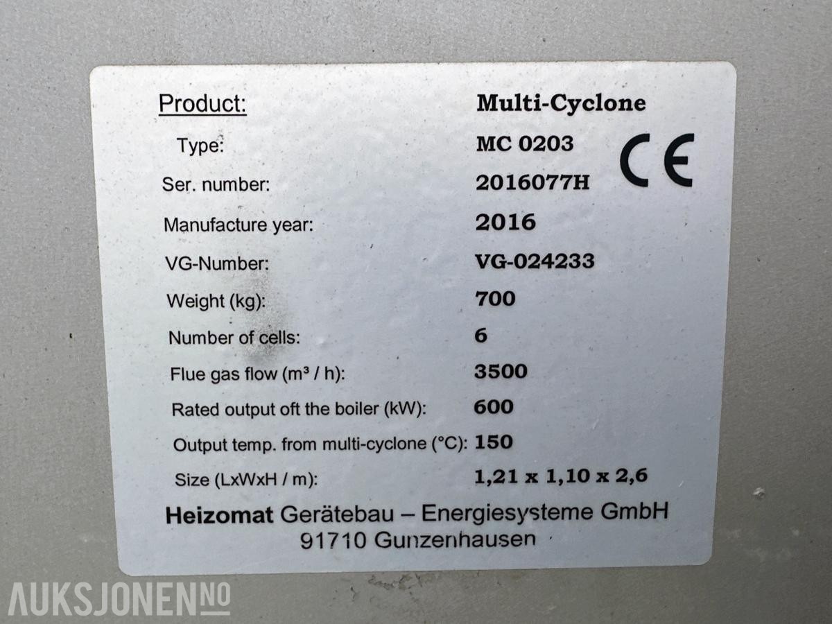 2016 HEIZOMAT RHK-AK 500 MOBIL FLISKJELEANLEGG / BIOENERGISENTRAL 500 KW