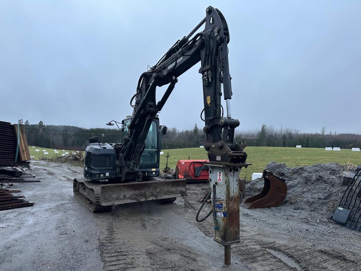 2019 Eurocomach 100TR 10-tonns gravemaskin, S50, 2 skuffer, Pigghammer