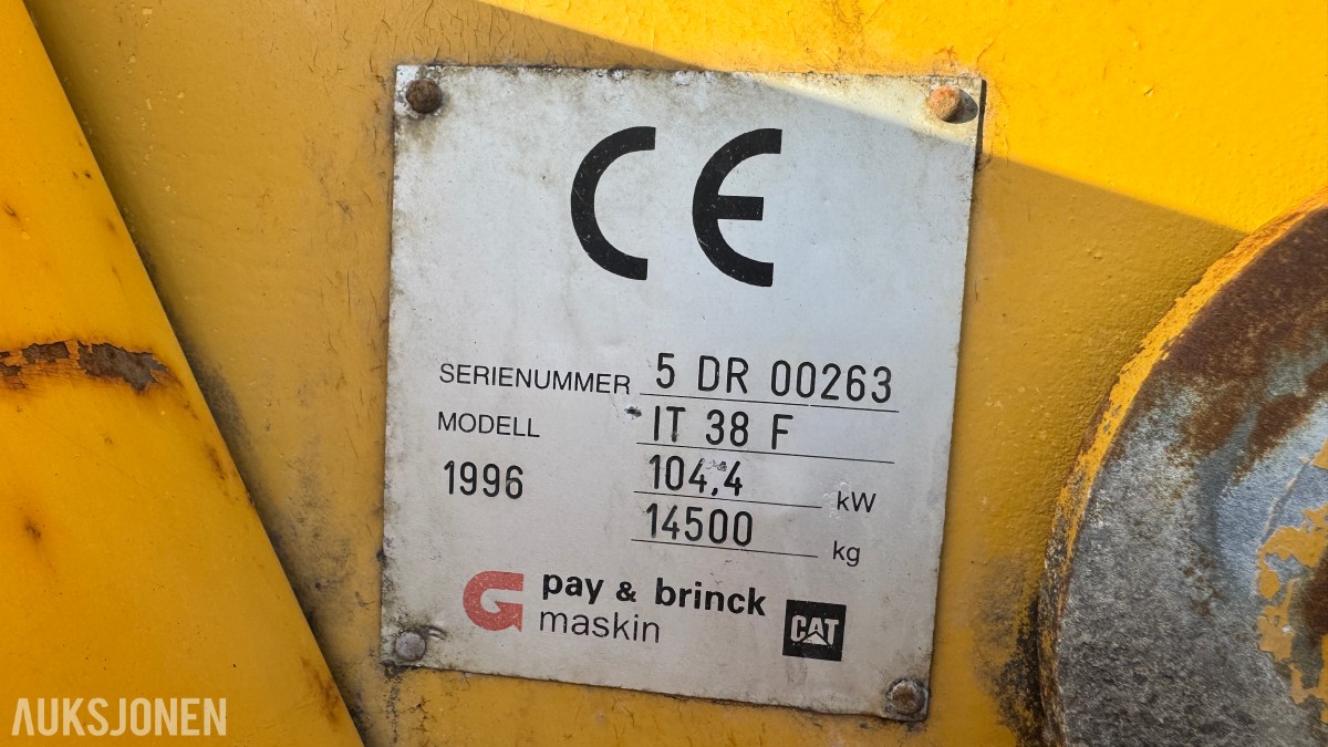 1996 Caterpillar IT38F hjullaster – reparasjonsobjekt/delemaskin