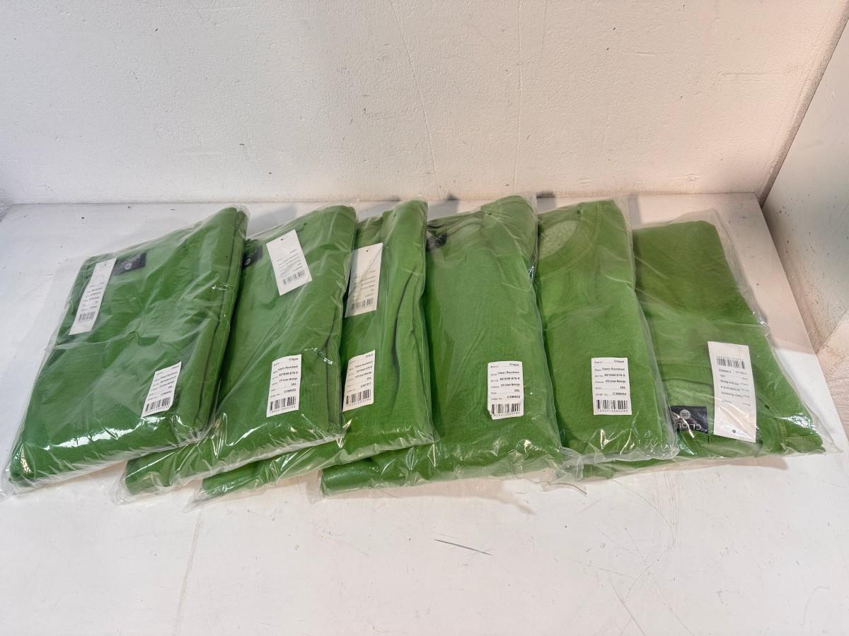 6 stk Clique Classic Roundneck gensere i størrelse 3XL – Green Melange