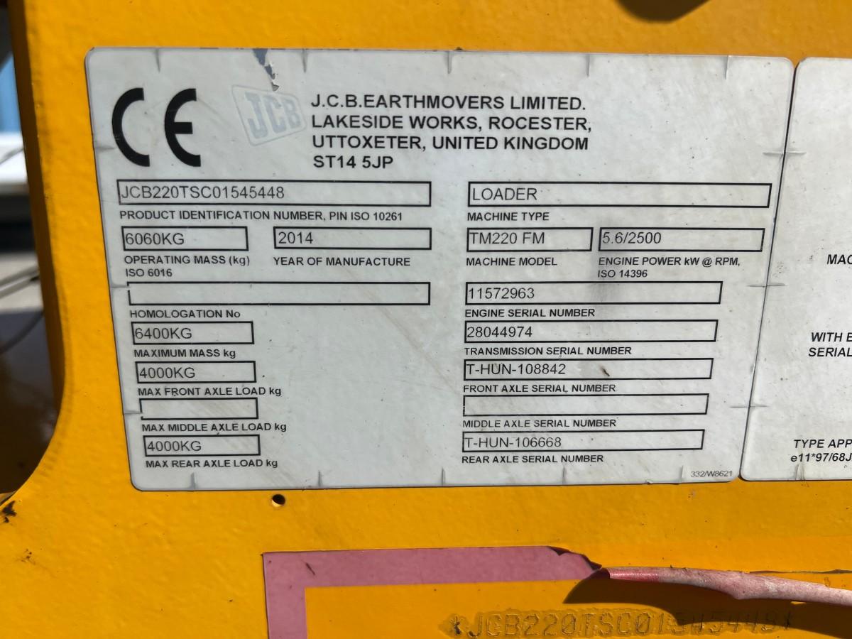 2014 JCB TM220 FM Hjullaster / Teleskoplaster 3193 t