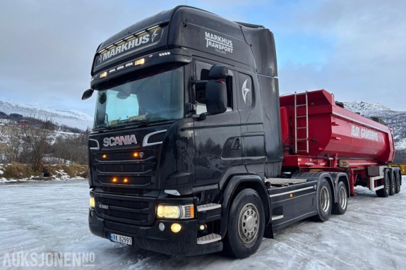 2014 SCANIA R580 V8 TOPLINE (CR19T) TREKKVOGN – EURO 6 – 6x2 – ADR - BOGGI MED AKSELLØFT - EU OK 01.07