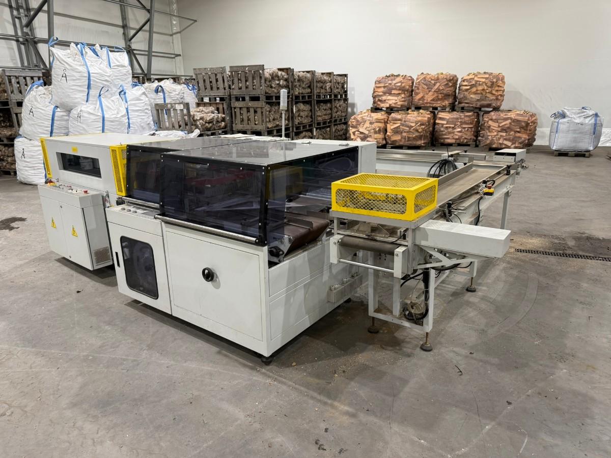 2023 Komplett industrielt krympepakkeanlegg / transportbånd / rullebane / 16 pakker plast