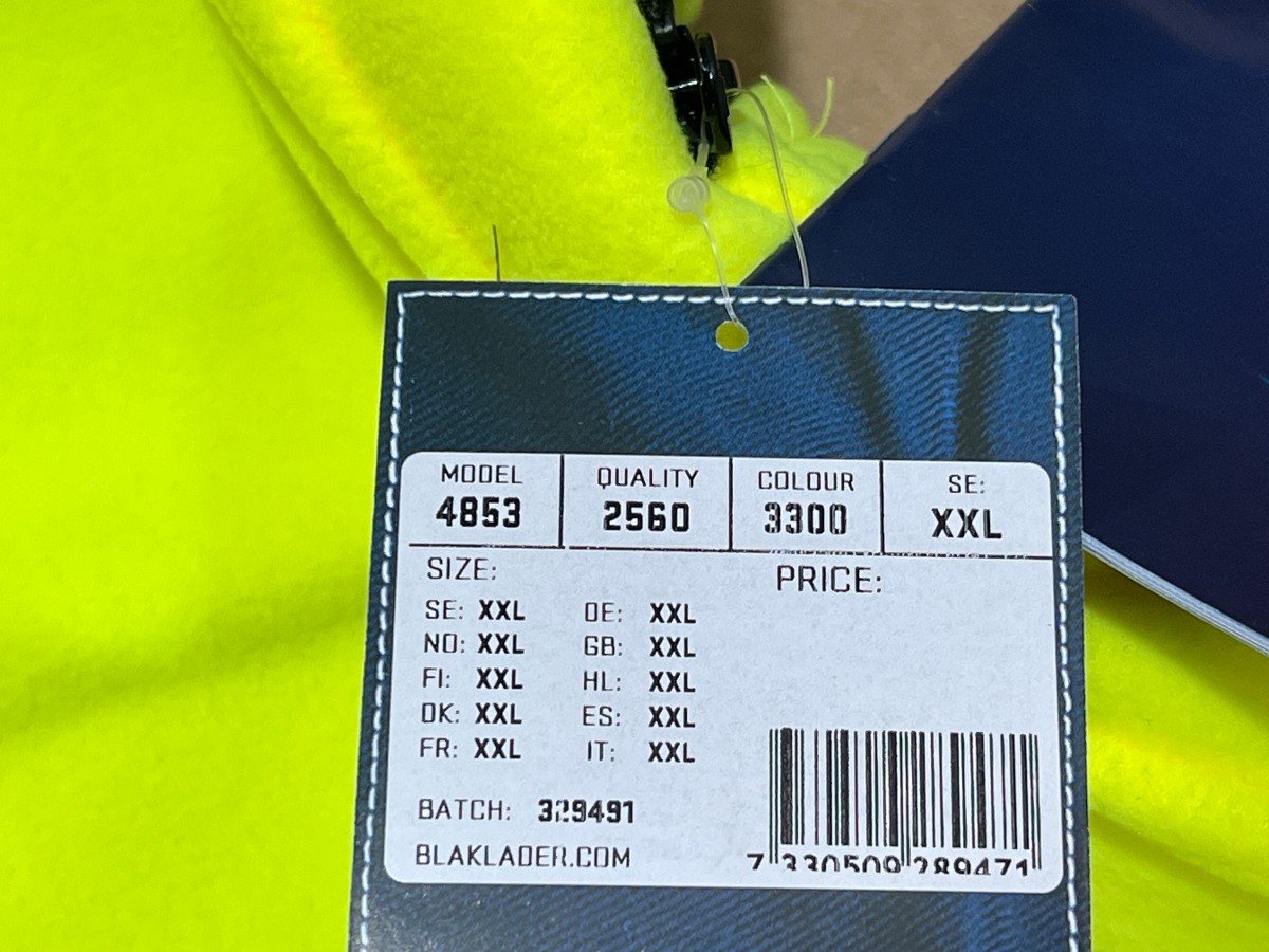 2 stk Blåkläder fleecejakke XXL High Visibility modell 4853