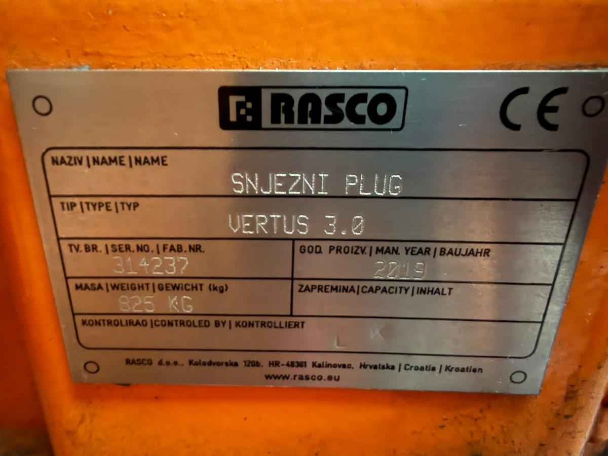 2019 Rasco Vertus 3.0 hydraulisk v-plog