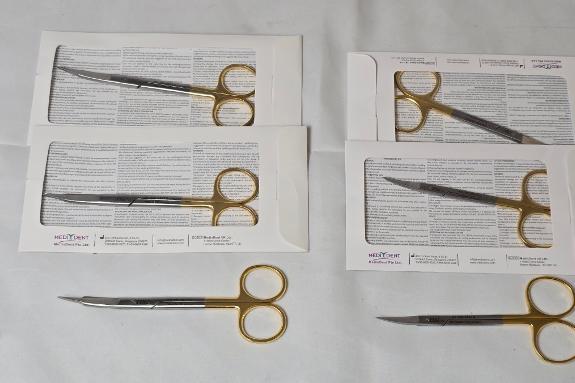 6 stk MedixDent Elite TC kirurgiske sakser – Goldman Fox CVD og Iris Scissor CVD