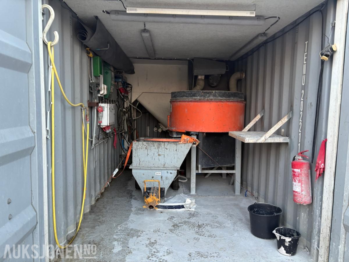 Blandeverk / Gyseanlegg m/ 2 stk. 20’ containere, silo og utstyr