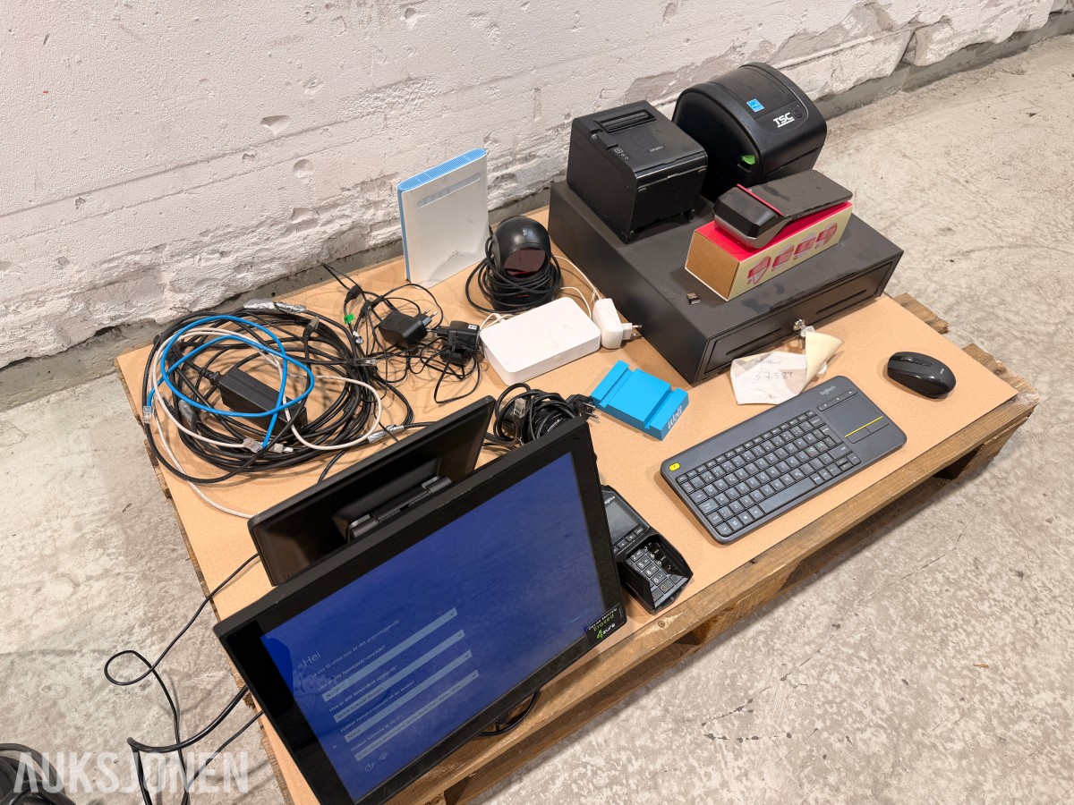 POS-utstyr med Tysso terminal, SUNMI V3H, skrivere og skanner