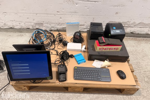 POS-utstyr med Tysso terminal, SUNMI V3H, skrivere og skanner