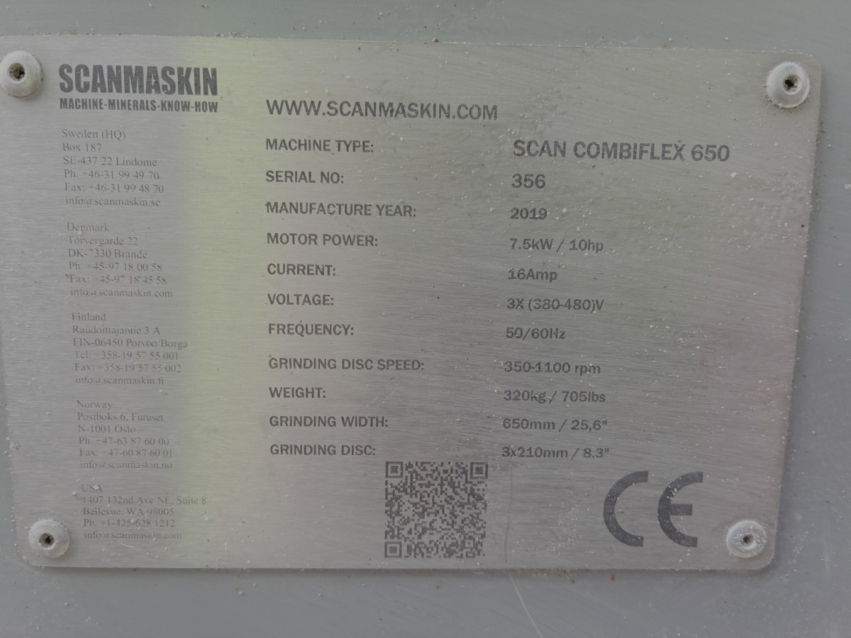 SCAN COMBIFLEX 650 – 400 VOLT 7,5 KW GULVSLIPEMASKIN