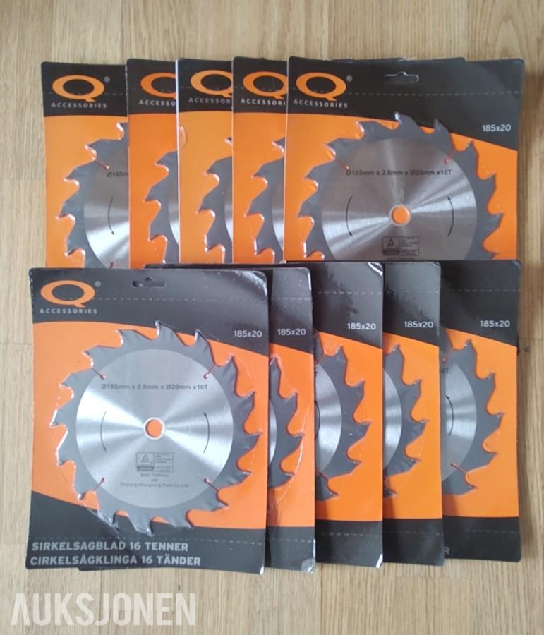 10stk Sirkelsagblader for tre 185x20mm, 16 tenner