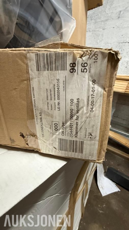 Stor parti ventilasjonsutstyr - Lindab, TROX, Swegon, Camfil m.fl
