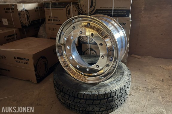 2 stk nye C-RIMS alu framfelger til Volvo – 22.5 x 11.75 – BP Coating