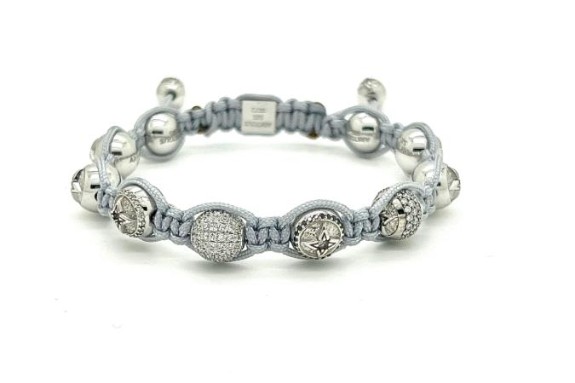 ARKTOUS beads armbånd i 14k HG med hvite og sorte diamanter VEIL KR: 154000,-