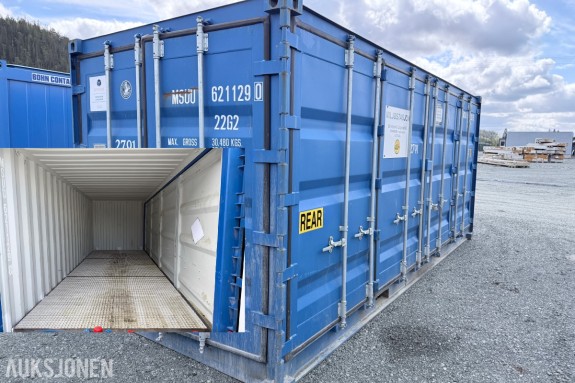 2022 20 fots container med sideåpning og ristgulv