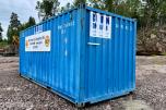 2010 20 fots Container med rørdeler, PE-rør, pumpe og monteringsutstyr