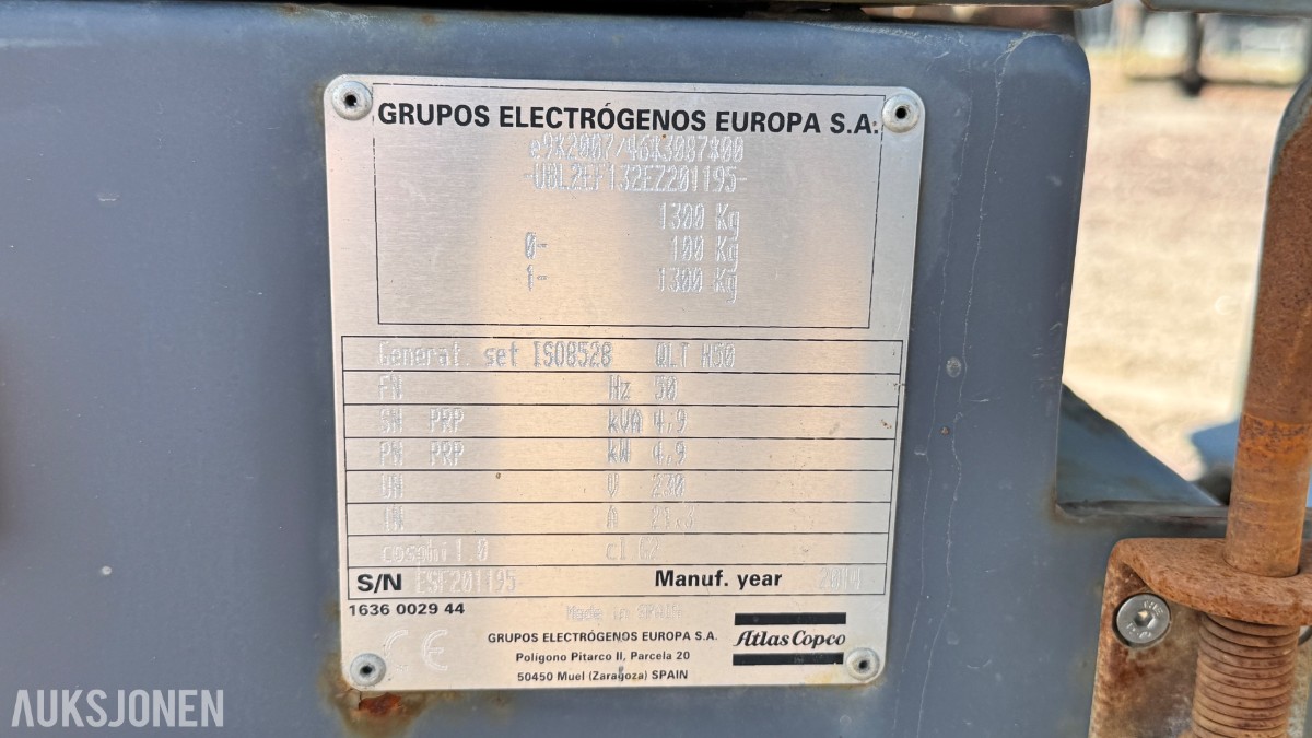 2015 Atlas Copco QLT H50 mobilt LED-lystårn / lysmast