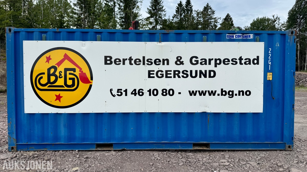 2015 20 fots verkstedcontainer med innredning og utstyr