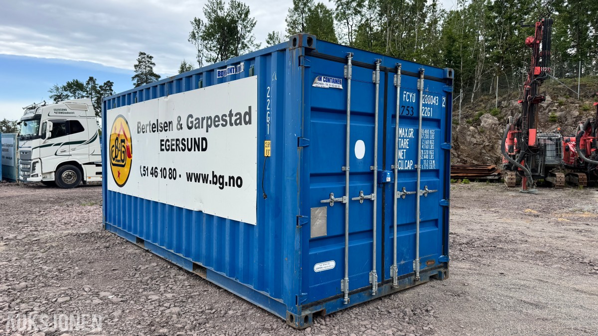 2015 20 fots verkstedcontainer med innredning og utstyr