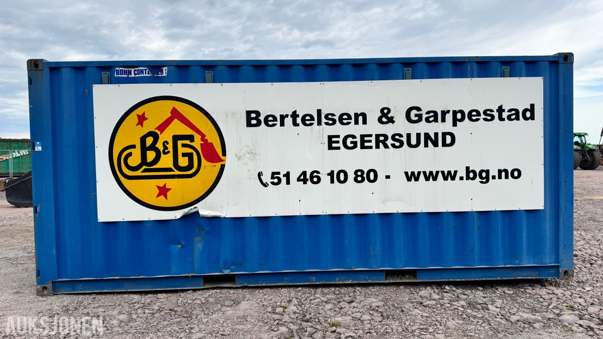 2015 20 fots verkstedcontainer med innredning og utstyr