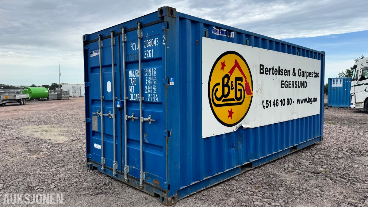 2015 20 fots verkstedcontainer med innredning og utstyr