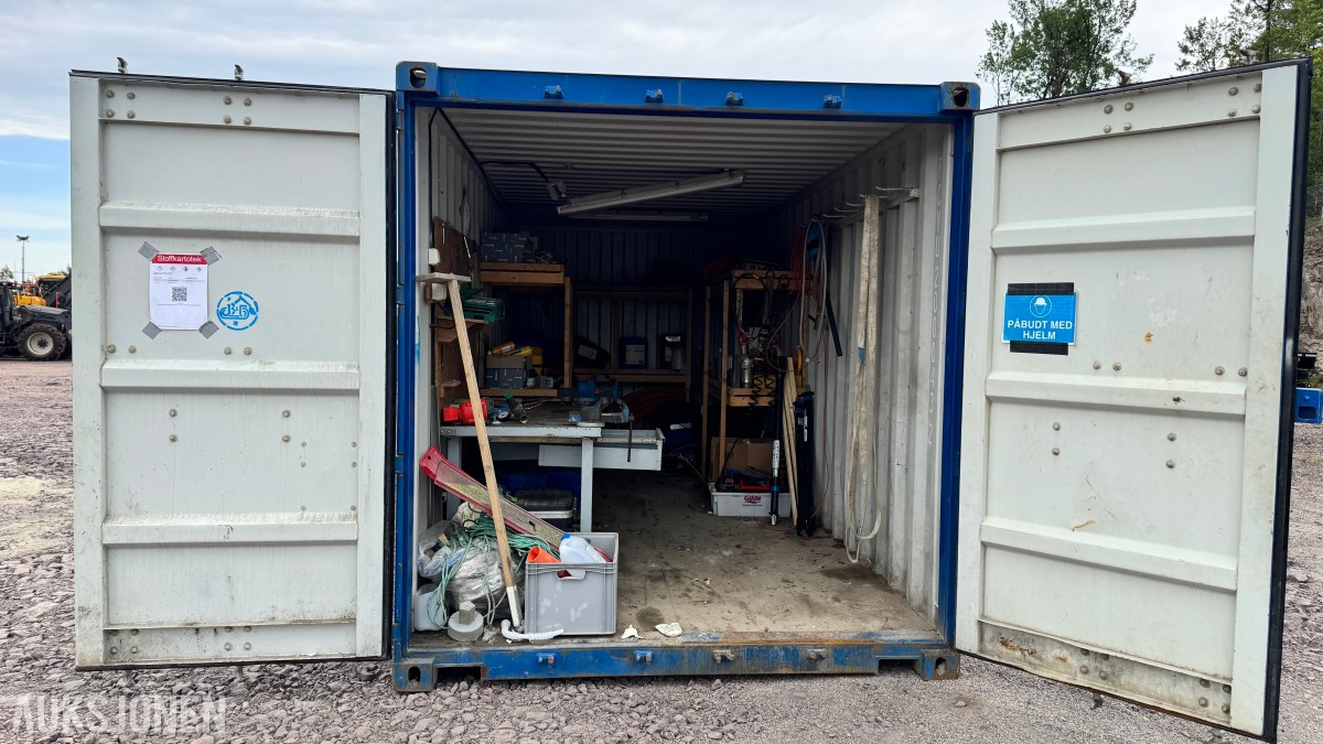 2015 20 fots verkstedcontainer med innredning og utstyr