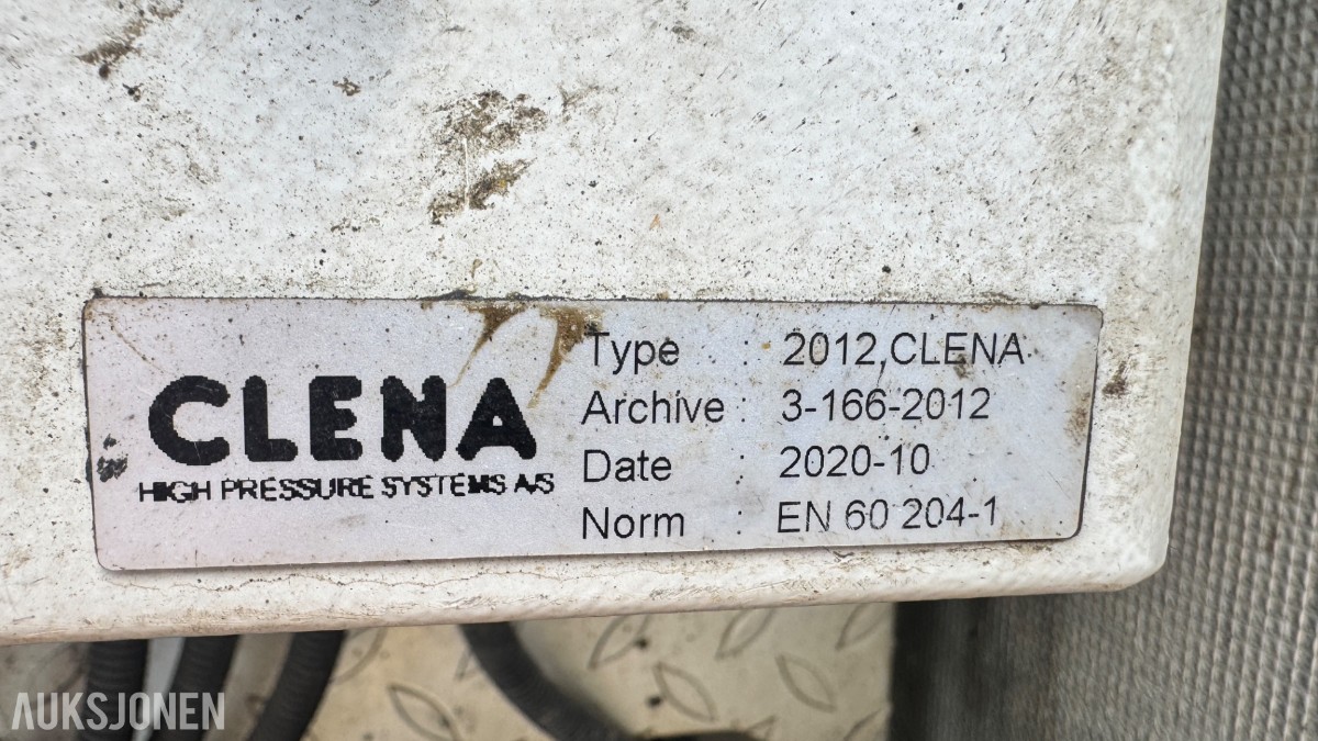 2021 CLENA HD 300-27 mobilt høytrykks-/varmtvannsanlegg – 300 bar / 27 l/min