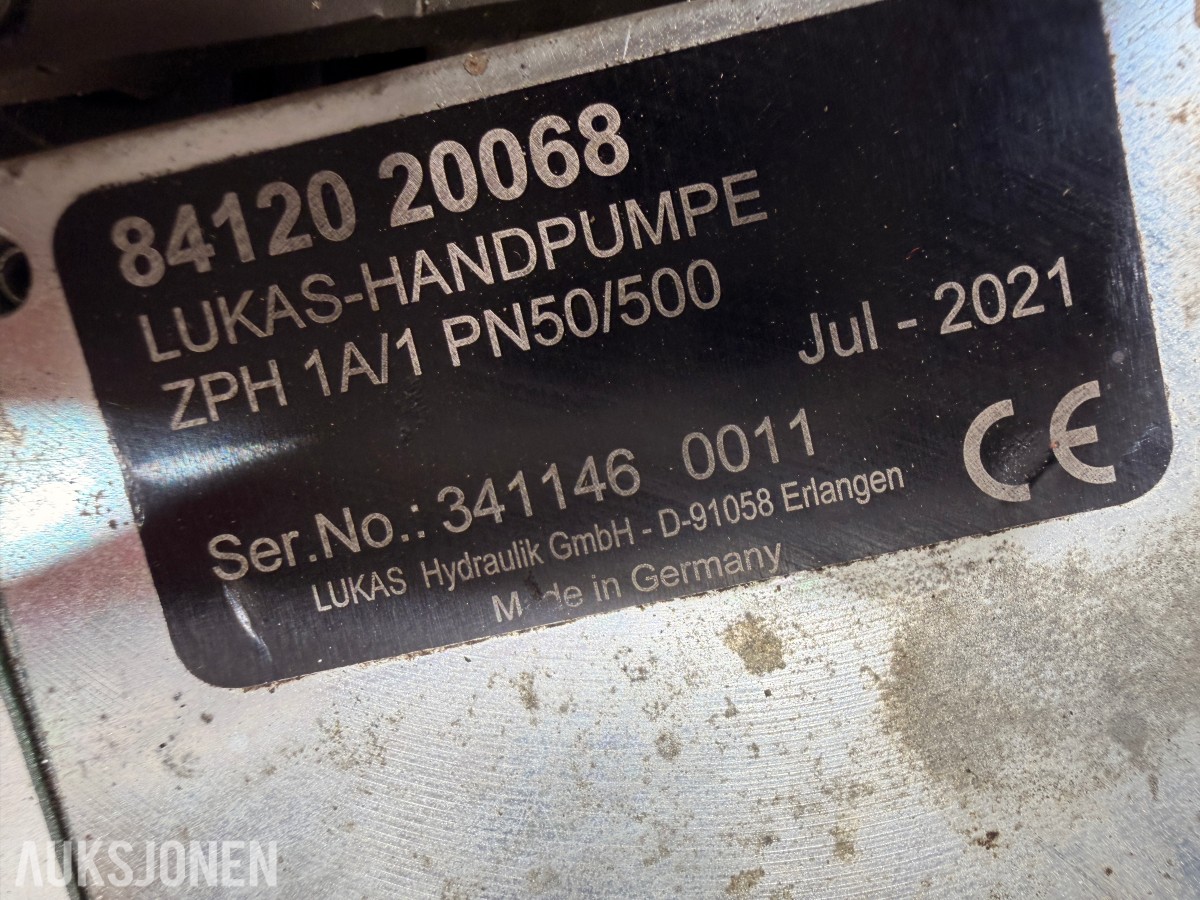 2020 HMP PDG statisk platelastprøver med LUKAS hydraulikksystem