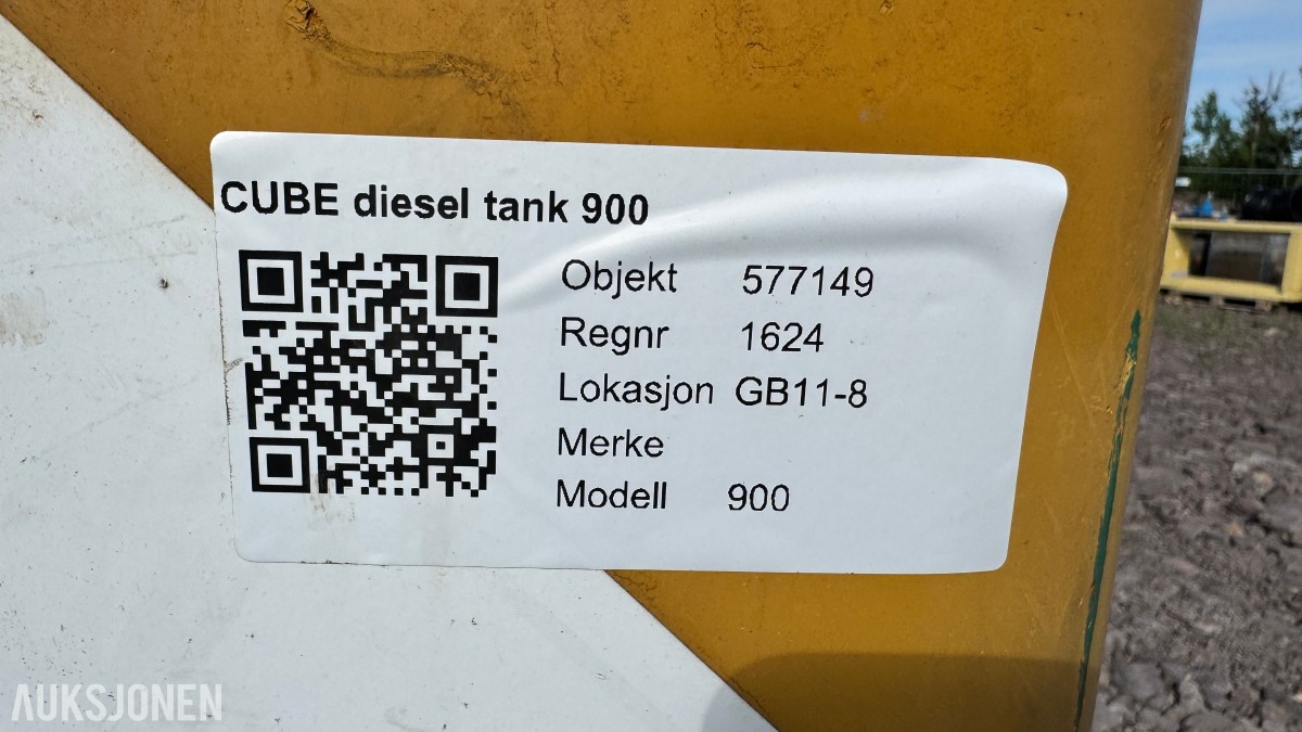 Fuelproof Cube dieseltank 900L - Ca 750L innhold medfølger
