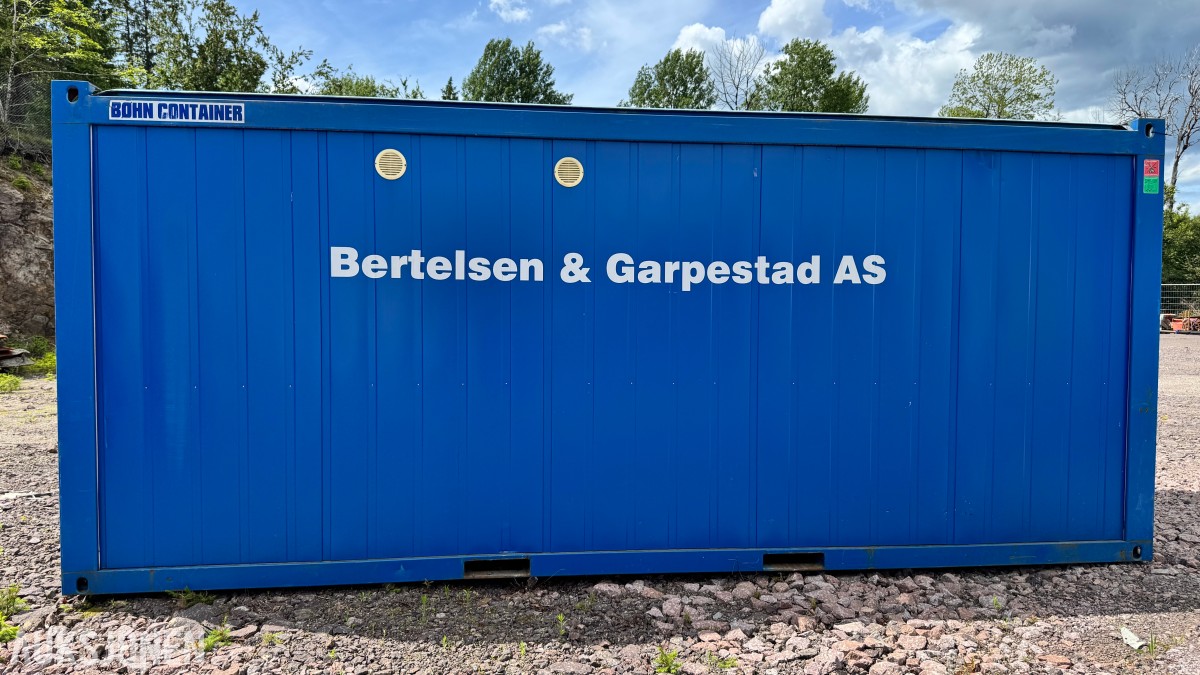 20 FOT sanitærcontainer 20 fot – med dusj, toalett og vaskesone