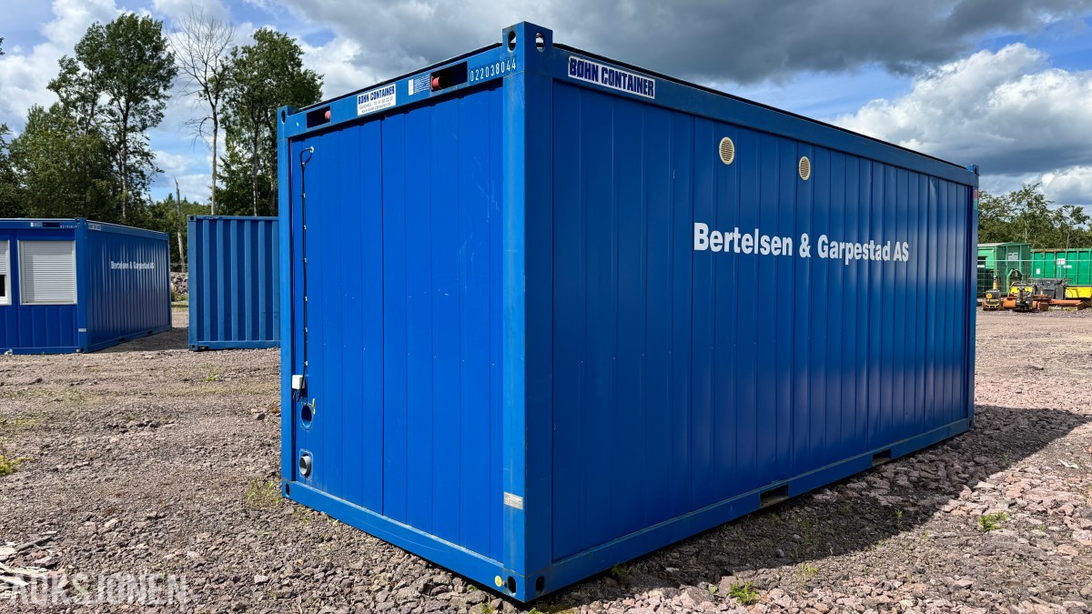 20 FOT sanitærcontainer 20 fot – med dusj, toalett og vaskesone