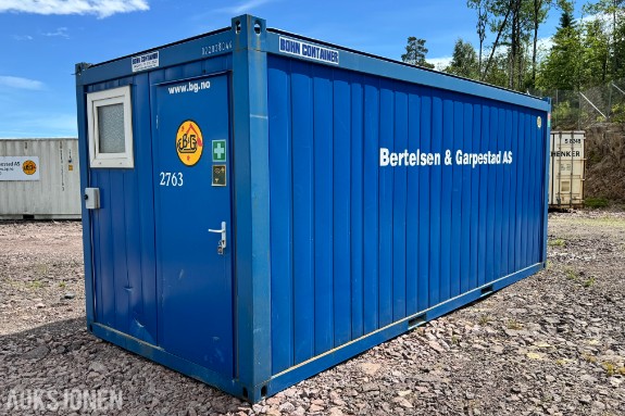 20 FOT sanitærcontainer 20 fot – med dusj, toalett og vaskesone