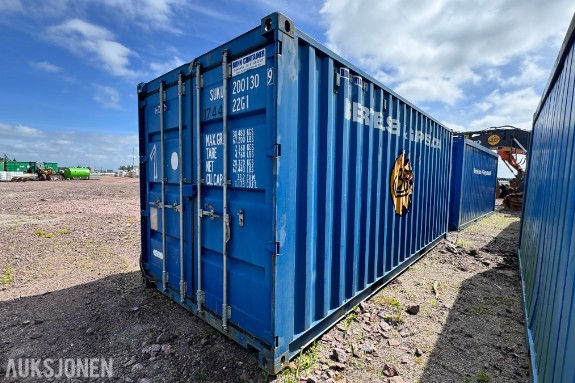 2014 20-fots lagercontainer med Würth reolsystem, skuffer, reservedeler og verkstedmateriell