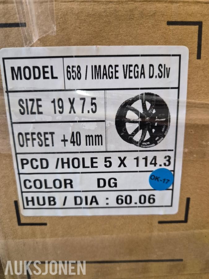NYE FELGER. 19x7,5 5x114,3 ET+40 Hub60,06 IMAGE VEGA D. Silver