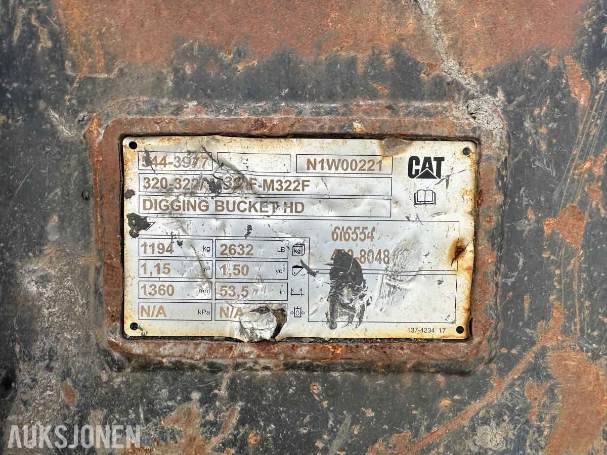 2017 Cat 320FL gravemaskin, GPS, Rototilt R8, boretårn, 2 skuffer