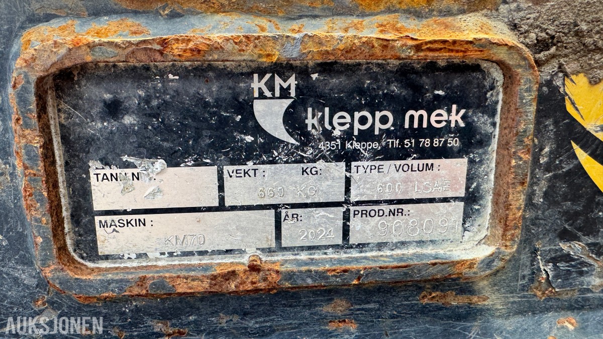 2024 Klepp Mek Grøfteskuff/Smalskuff - 600L - KM70