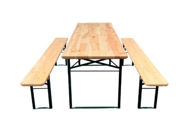 20 stk Bord og benkesett og 43 stk løse benker (+ stål rack til oppbevaring) O.B.WIIK