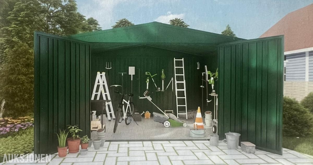 2026 REDSKAPSBOD 392x345x225CM - 13,5M2 - GALVANISERT STÅL 3458